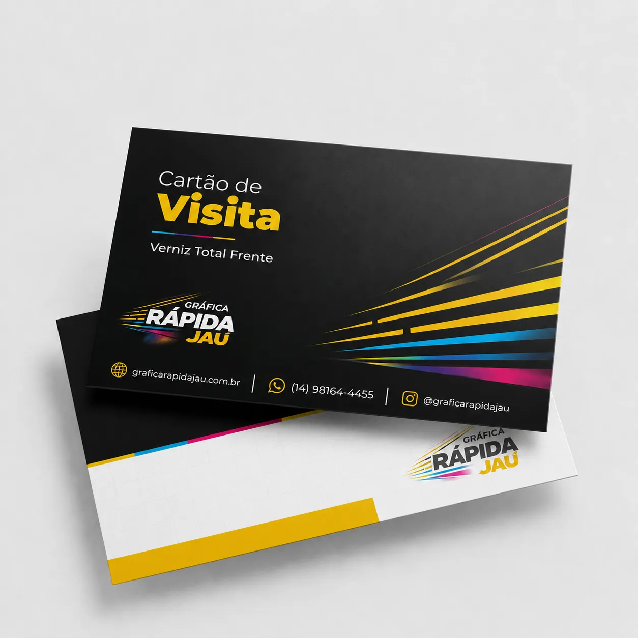 Cartão de Visita em Couché Brilho - Couché Brilho 250g - 88x48mm - 4x4 frente e verso - Verniz total frente - foto 2